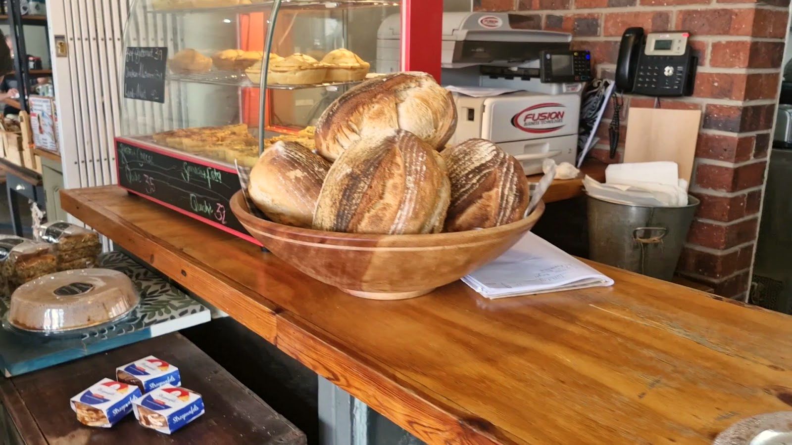Fresh bread on the counter